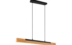 Avlånga Taklampor<Trio Lighting Kerala Takpendel LED matt svart/trä