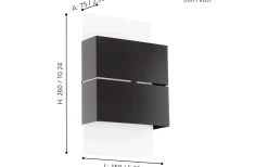 Kibea Fasadlampa LED 3000K 2x2,5W Antracit IP44