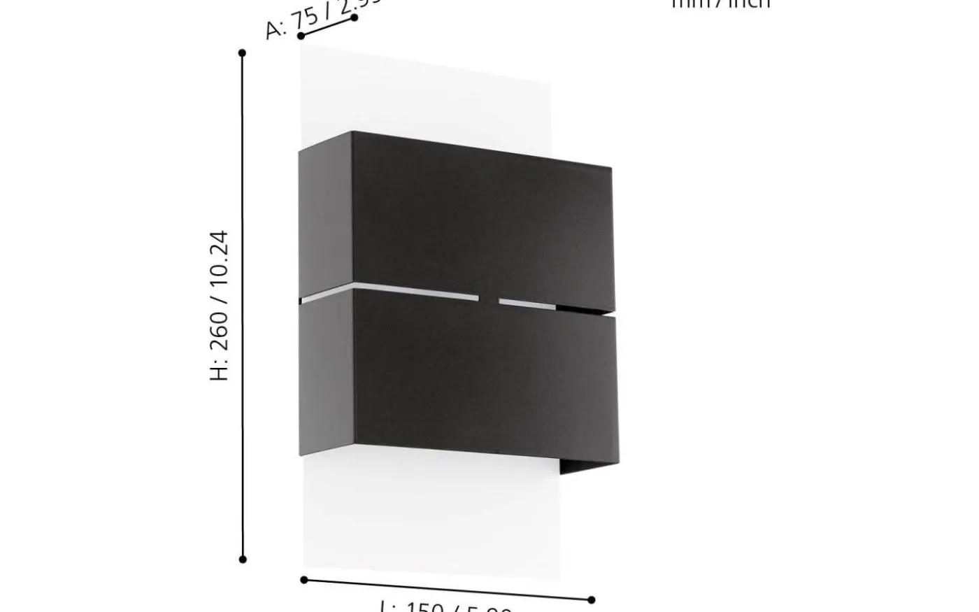 Kibea Fasadlampa LED 3000K 2x2,5W Antracit IP44