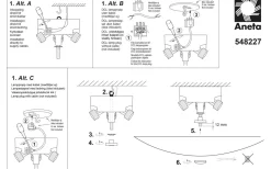 Kompass Plafond 42cm Vit/Svart