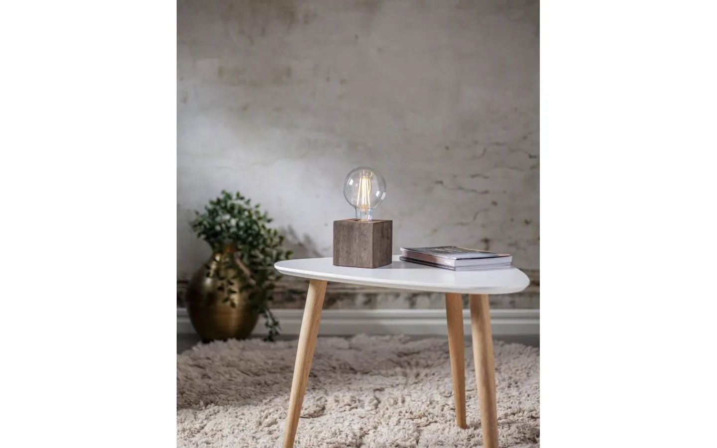 Bordslampor<Star Trading Kub Bordslampa 10cm Brun Trä