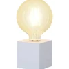Kub Bordslampa E27 9cm Vit