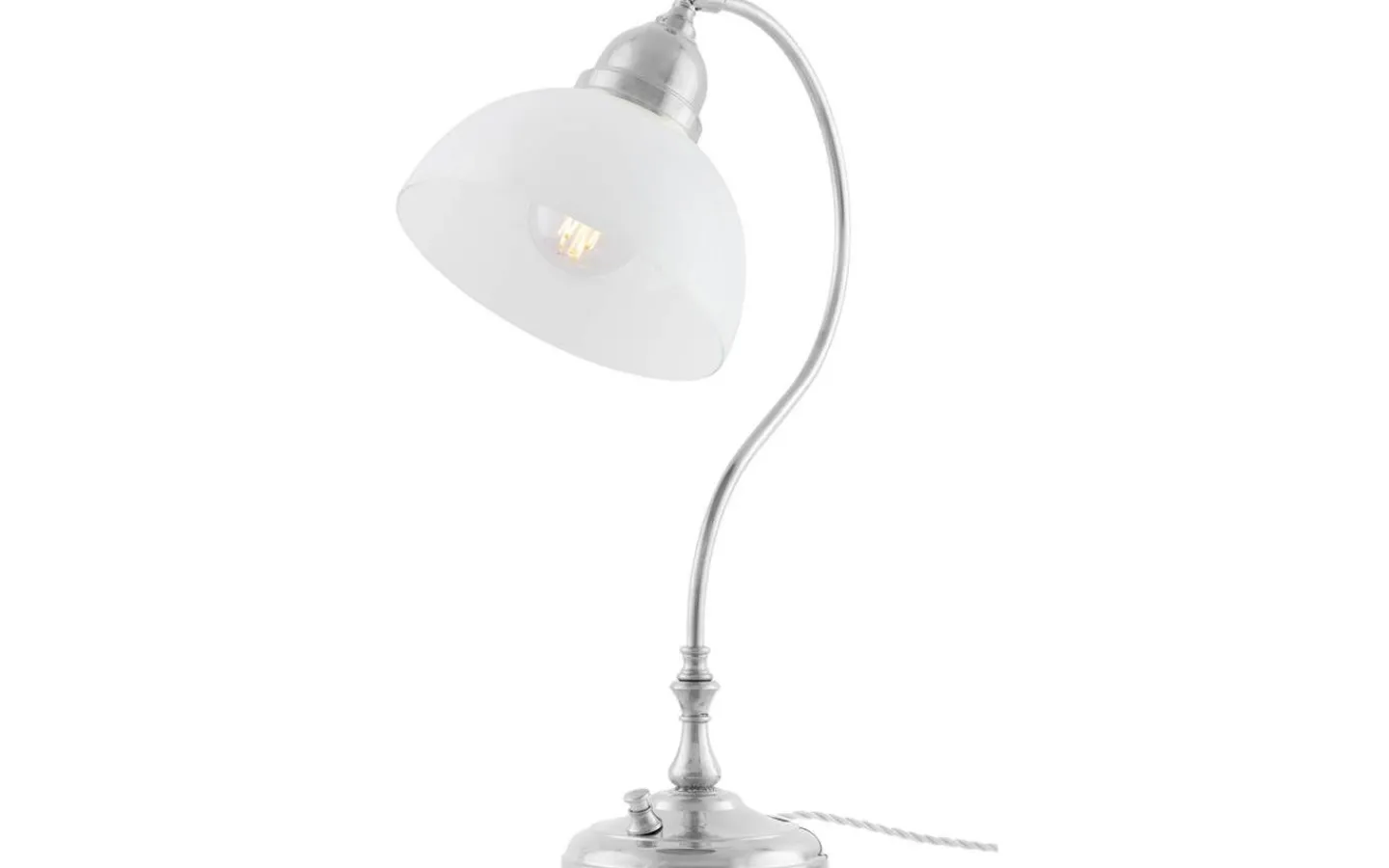Lampfötter|Skrivbordslampor<Karlskrona Lampfabrik Lagerlöf - Förnicklad