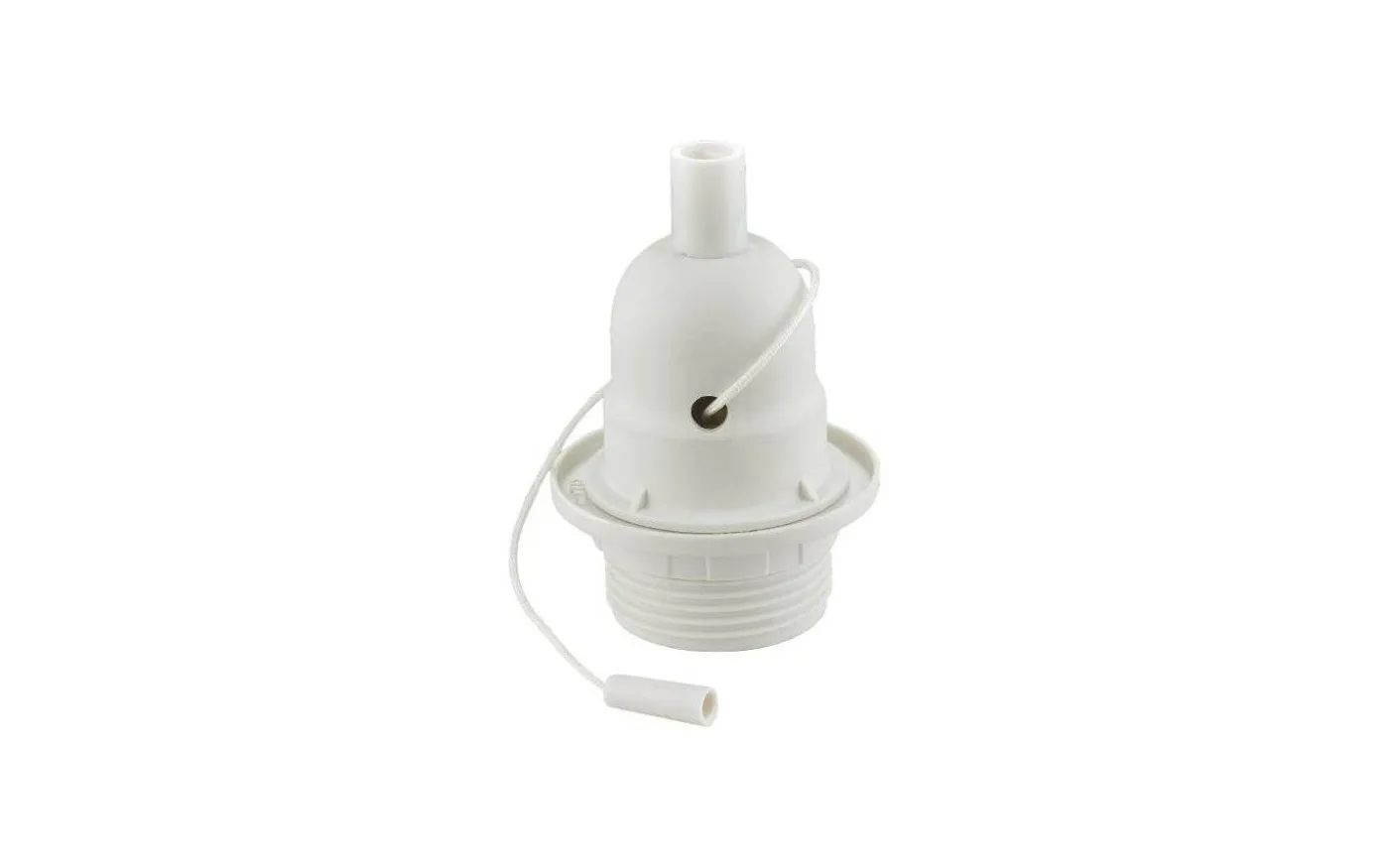 Lamphållare E27 med Dragströmbrytare Vit