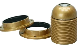 Lamphållare E27, Ojordad, Gängad, Guld