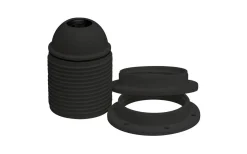 Lampsocklar & Skärmringar<Malmbergs Lamphållare E14, Ojordad, Gängad, Svart