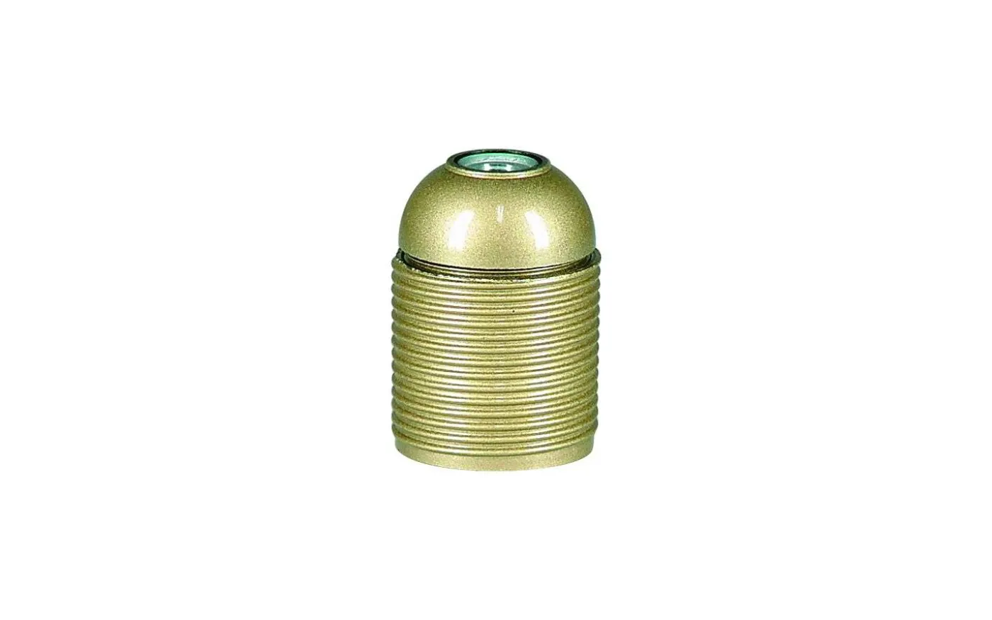 Lamphållare, Jordad, Gängad, Guld, E27