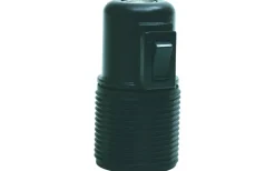 Lamphållare med strömbrytare, Jordad, Svart, E27