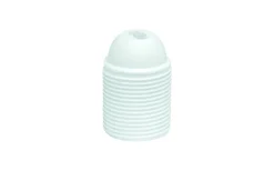 Lamphållare, Ojordad, Gängad, Vit, E27