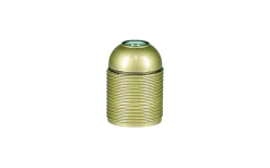 Lamphållare, Ojordad, Gängad, Guld, E27