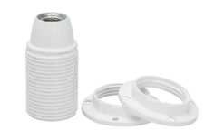 Malmbergs Lamphållare, Ojordad, Vit, E14* Lampsocklar & Skärmringar