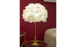 Bordslampor<Mauro Ferretti Largo Bordslampa Kullfjäder 50cm Vit/Guld