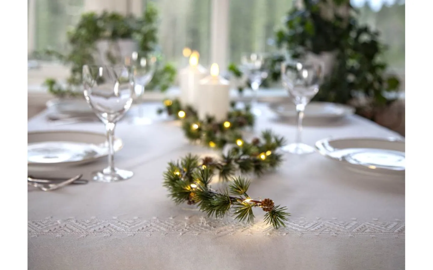 Star Trading Larix Batteridriven Girlang LED 140cm Grön IP44* Girlanger