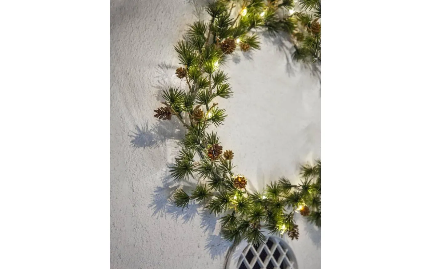 Larix Batteridriven Julkrans 40cm LED Grön IP44