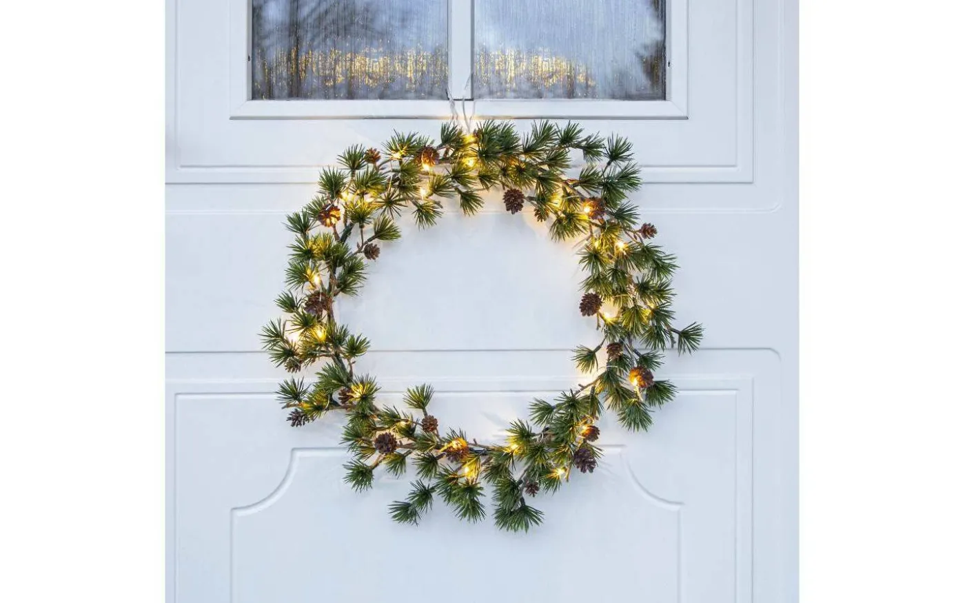 Larix Batteridriven Julkrans 40cm LED Grön IP44