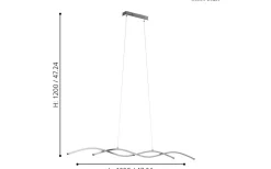 Avlånga Taklampor<Eglo Lasana 2 Taklampa 120cm LED 3000K 2x14W Krom