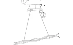 Lasana 3 Taklampa 99cm LED 3000K 36W Svart