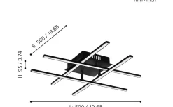 Lasana Plafond 50cm LED 3000K 21W Svart