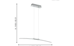 Avlånga Taklampor<Eglo Lasana Taklampa 90cm LED 3000K 30W Krom