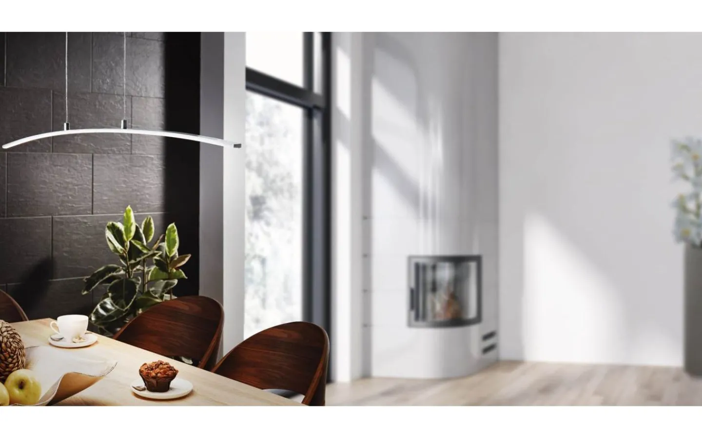 Eglo Lasana Taklampa 90cm LED 3000K 15W Krom* Avlånga Taklampor