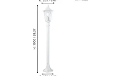 Pollare & Grindlyktor<Eglo Laterna Pollare 103cm Vit IP44