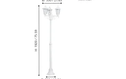 Laterna Stolplykta 192cm Vit IP44