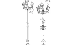 Laterna Stolplykta 192cm Vit IP44