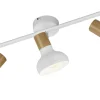 Reality Latika Spotlight 3-delad E14 matt vit/trä* Avlånga Takspotlights|Takspot Med 3 Lampor