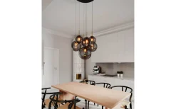 Laura Taklampa 53cm Svart/Rökgrå Glas