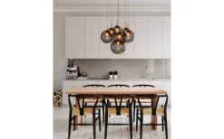 Laura Taklampa 53cm Svart/Rökgrå Glas