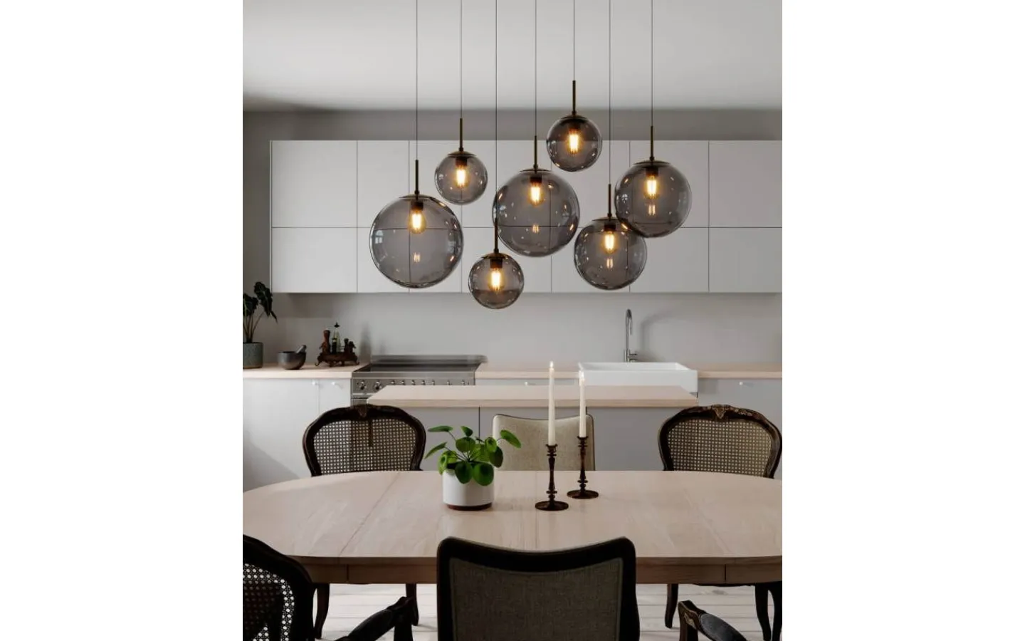 By Rydens Laura Taklampa 86cm Svart/Rökgrå* Avlånga Taklampor