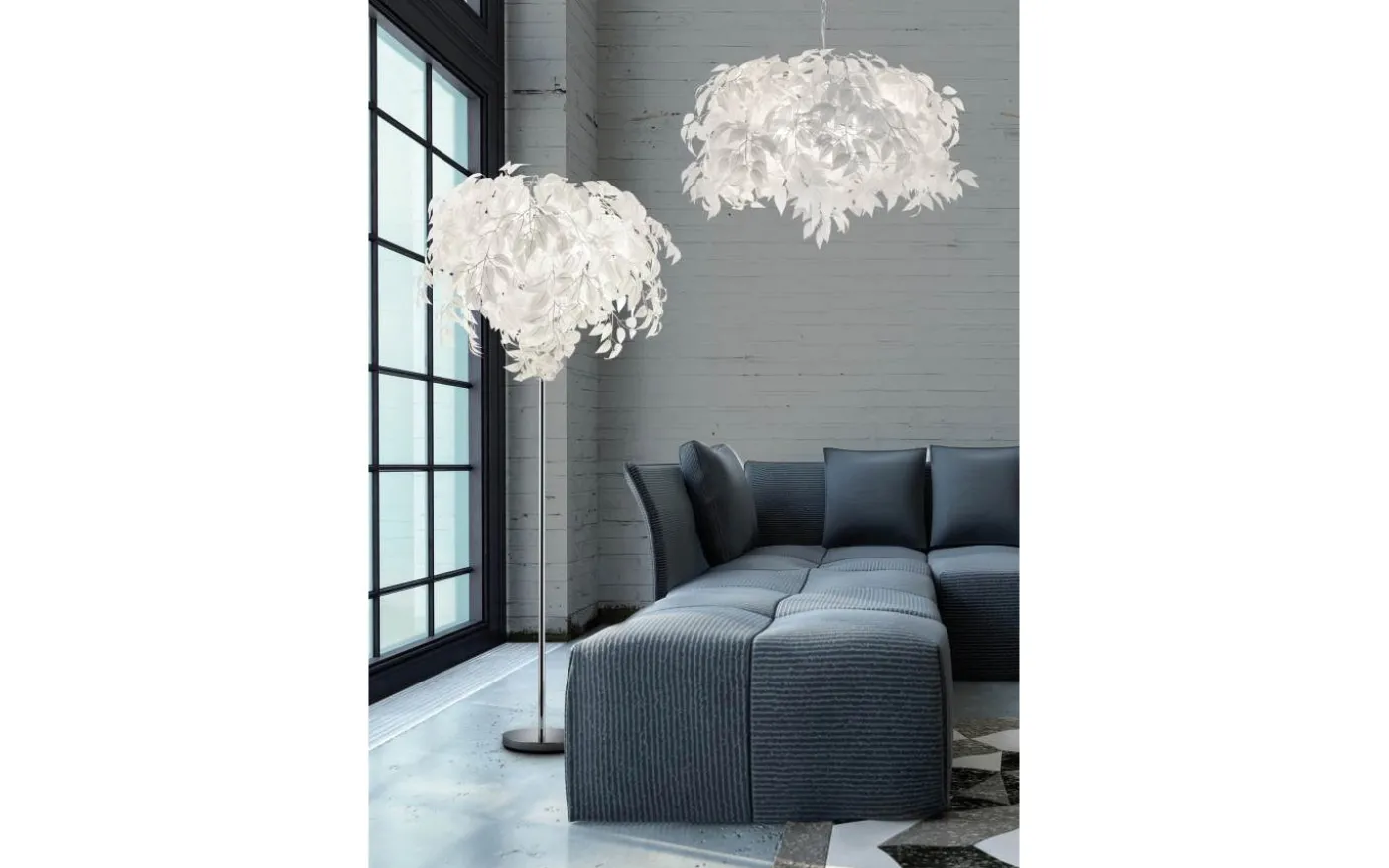 Leavy Takpendel 70cm 4xE14 vit