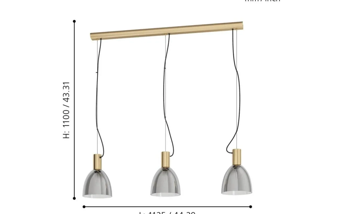 Lebalio Taklampa 113cm Brons
