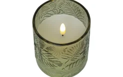 LED Blockljus Flamme Leaf 10cm Grön