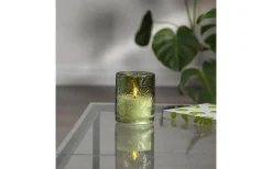 Ljuslyktor|Flamme Batteriljus (Hela Serien)<Star Trading LED Blockljus Flamme Leaf 12,5cm Grön