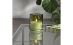 Ljuslyktor|Flamme Batteriljus (Hela Serien)<Star Trading LED Blockljus Flamme Leaf 12,5cm Grön