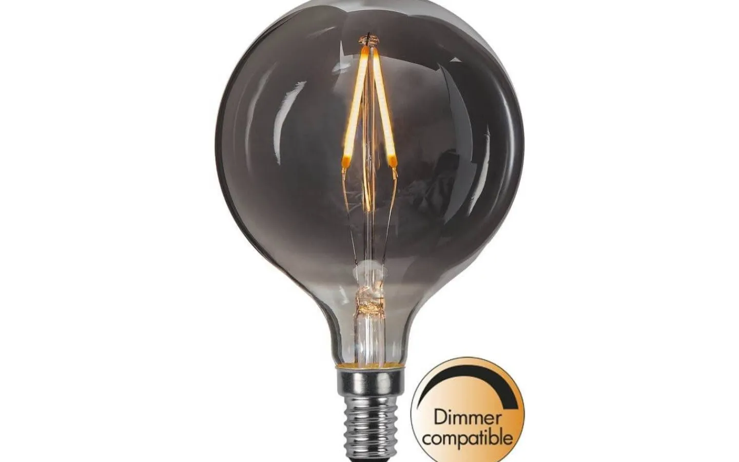 Dekorativa Ljuskällor E14<Star Trading LED E14 Glob 80mm Heavy Smoke 2100K 45lm 1,5W(5W)