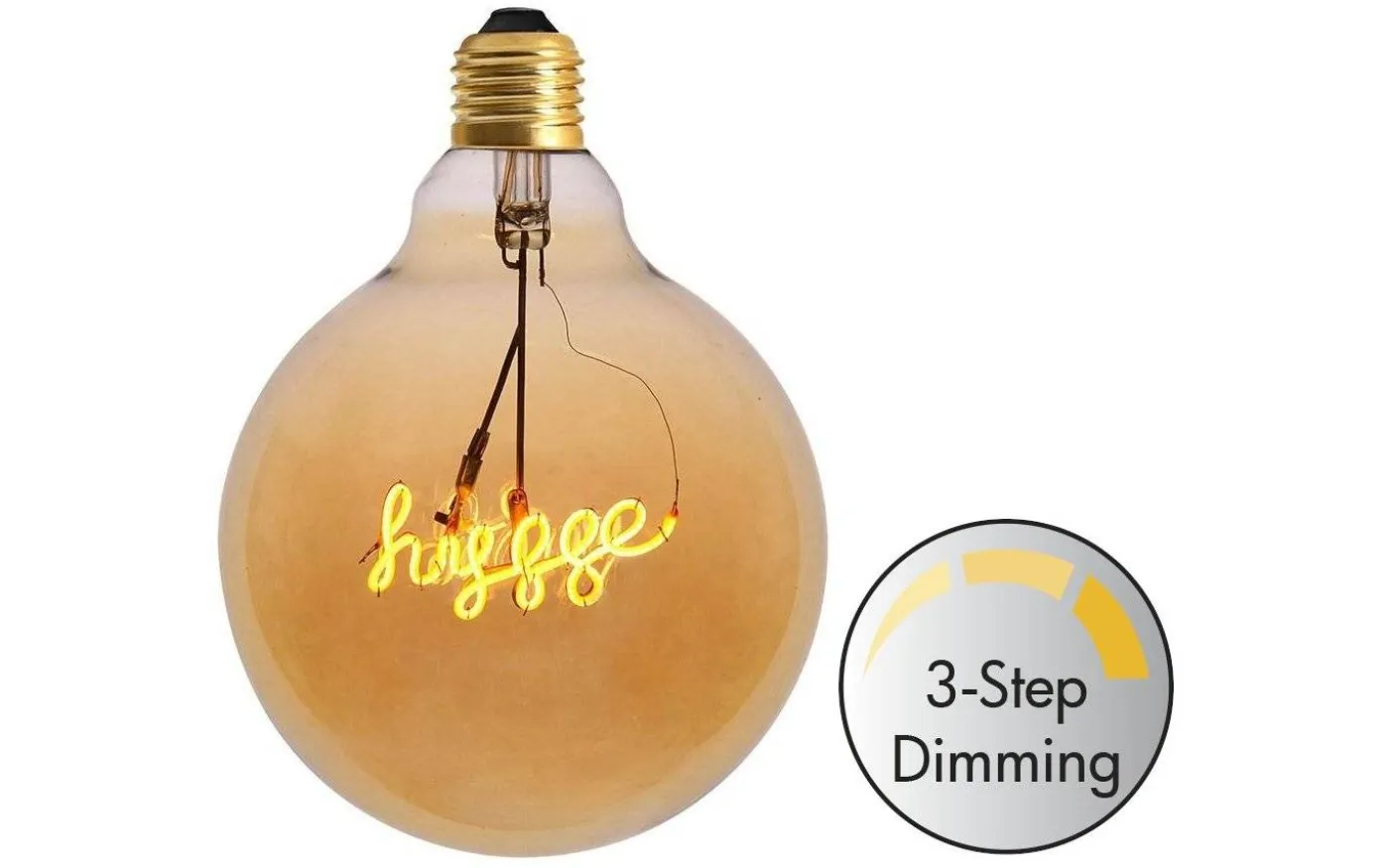 LED E27 3-Steg DIM Glob 125mm Hygge 2000K 160lm 4W(15W) Amber