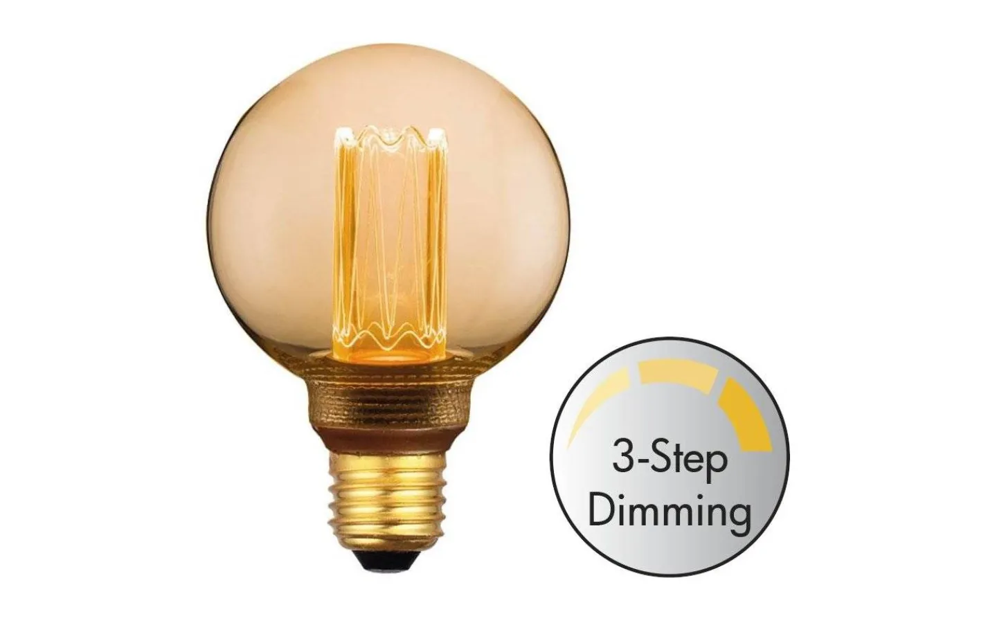Dekorativa Ljuskällor E27|3-Steg Dim E27<Halo Design LED E27 3-Steg DIM Glob 80mm 1800K 200lm 5W(20W) Amber