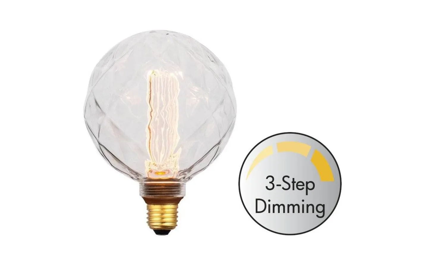 Halo Design LED E27 3-Steg DIM Glob 125mm 1800K 200lm 5W(20W) Klar* Dekorativa Ljuskällor E27|3-Steg Dim E27