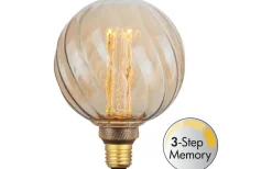 LED E27 3-Steg DIM Minne Glob 125mm 1800K 200lm 4,5W(20W) Amber