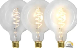 Dekorativa Ljuskällor E27|3-Steg Dim E27<Star Trading LED E27 3-Steg DIM-Minne Glob 125mm Spiral 2100K 270lm 4W(27W)