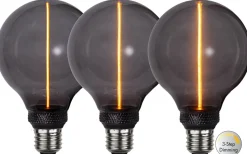 Star Trading LED E27 3-Steg DIM-Minne Glob 95mm DecoLed One Svart 1800K 60lm 2W(6W)* 3-Steg Dim E27