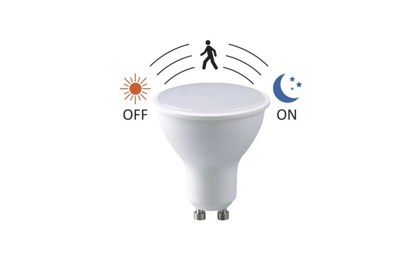 LED GU10 med Rörelsesensor Opal 3000K 217lm 5W(20W)