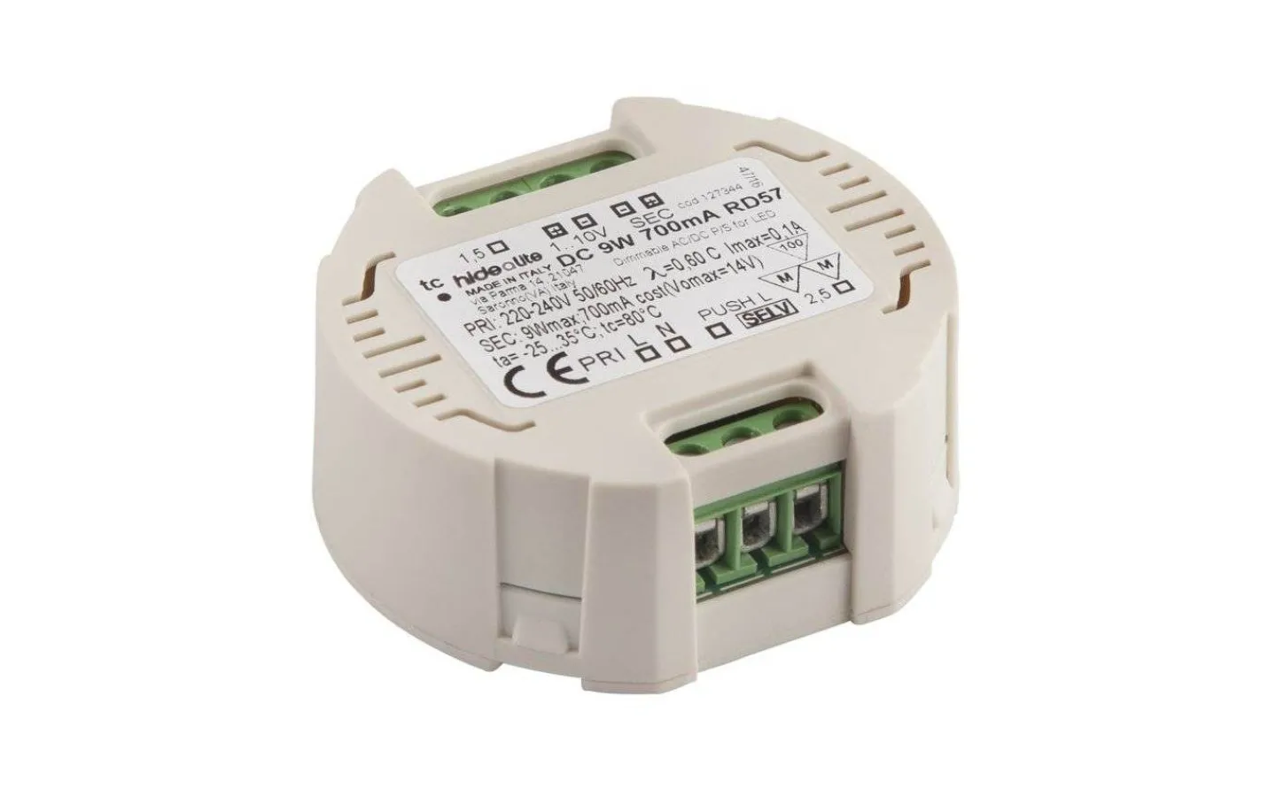 Led-Driver (Konstantström Ma)|Minispotlights & Ledpuckar<Hidealite LED-driver Jolly Round Konstantström 700mA 0-9W Dimbar för Apparatdosa