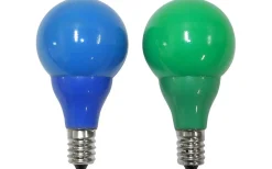 12-24V E14+E27<Konstsmide LED-Lågvoltslampa 12V E14 0,24W Blå/Grön 2-Pack
