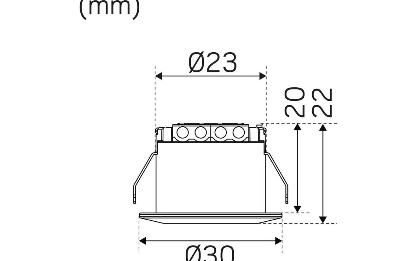 Hidealite LED-Spot för fönstersmygar 30mm, 3000K 60lm 1,3W 350mA Vit* Minispotlights & Ledpuckar