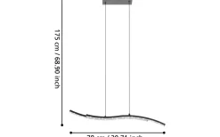 Avlånga Taklampor<Eglo Lejias Takplampa 78cm LED 3000K 21,5W Svart