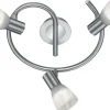 Trio Lighting Levisto Spotlight 3-delad E14 rund borstad stållampa* Runda Takspotlights|Takspot Med 3 Lampor