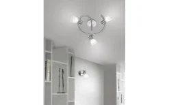 Trio Lighting Levisto Spotlight 3-delad E14 rund borstad stållampa* Runda Takspotlights|Takspot Med 3 Lampor